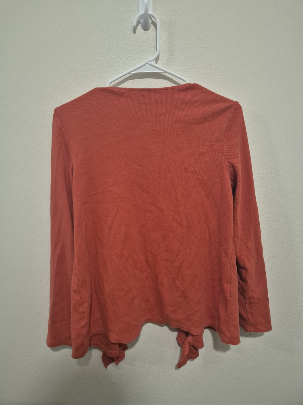 Orange Ruffle Open Front Cardigan Size Small - Picture 4 of 4